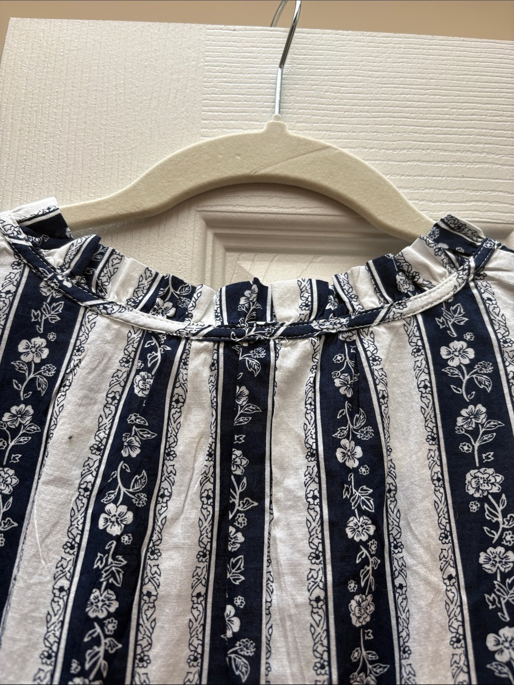 J. Crew dress cotton Navy & White Striped Tiered Mini Dress NWT medium - Picture 10 of 12